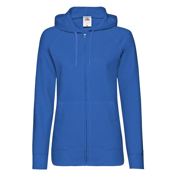 Толстовка без начеса "Ladies Lightweight Hooded Sweat", ярко-синий, S, 80% х/б 20% полиэстер, 240 г/