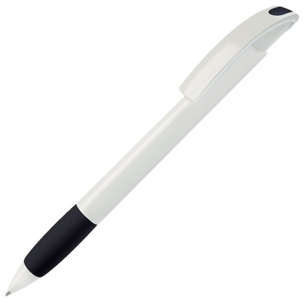NOVE, ручка шариковая с грипом, черный/белый, пластик