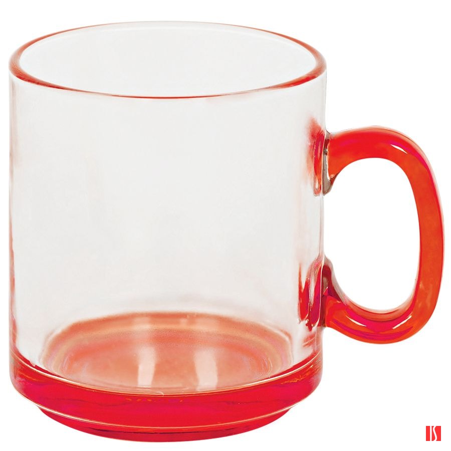 Кружка "Joyful",прозрачная с красным,300мл,стекло