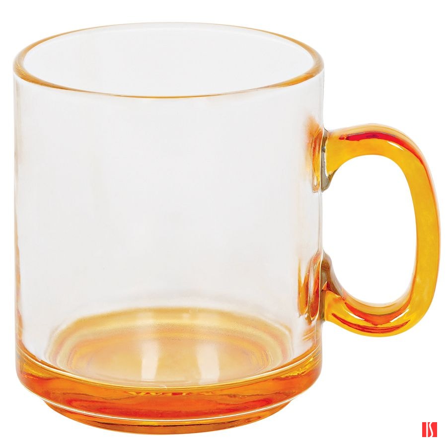 Кружка "Joyful",прозрачная с оранжевым,300мл,стекло