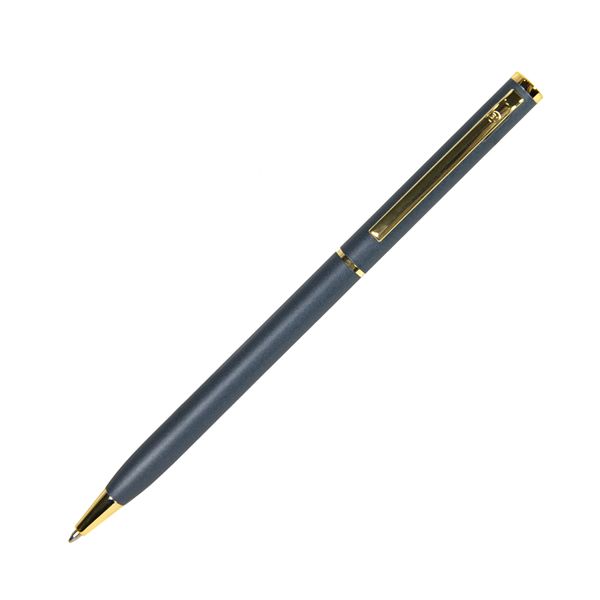 SLIM, ручка шариковая, синий/золотистый, металл