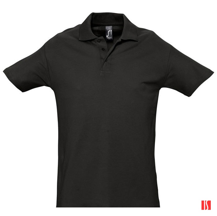 Рубашка поло мужская SPRING II,черный,4XL,100% хлопок, 210/м2