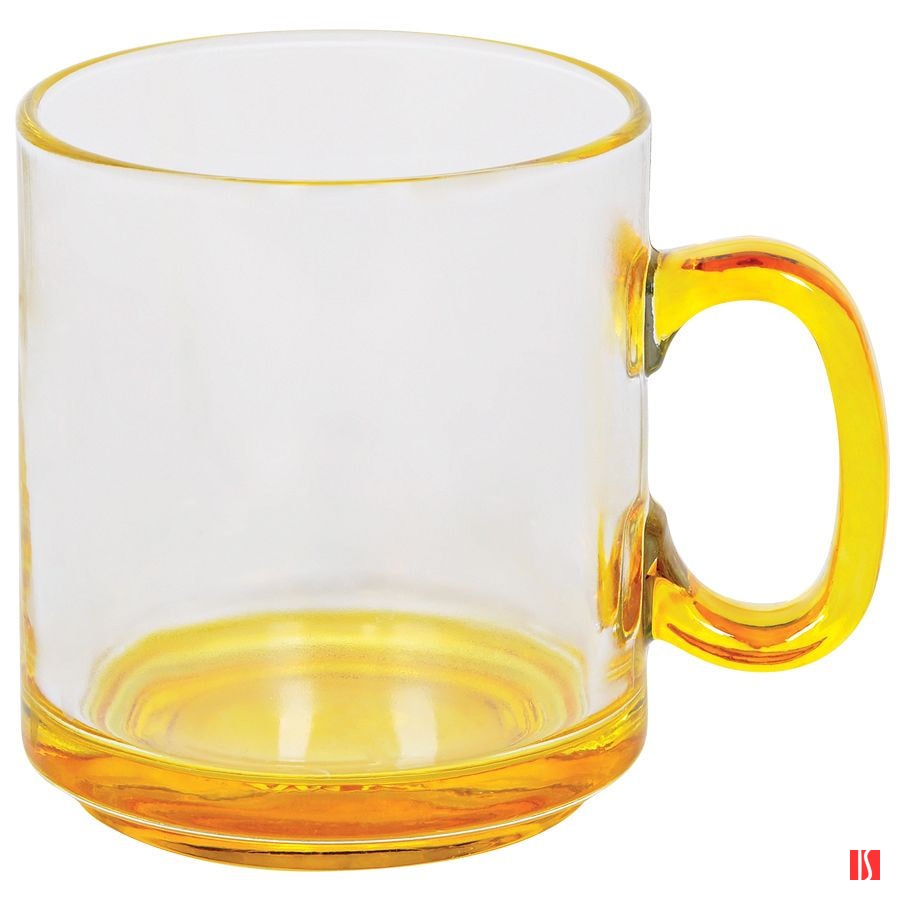 Купить Кружка "Joyful",прозрачная с желтым,300мл,стекло Кружка "Joyful",прозрачная с желтым,300мл,стекло