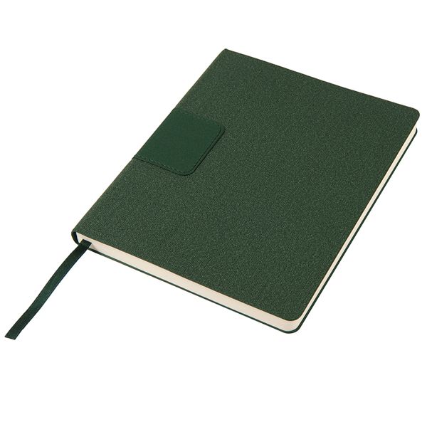 Бизнес-блокнот "Tweedi", 150х180 мм, темно-зеленый, кремовая бумага, гибкая обложка, в линейку