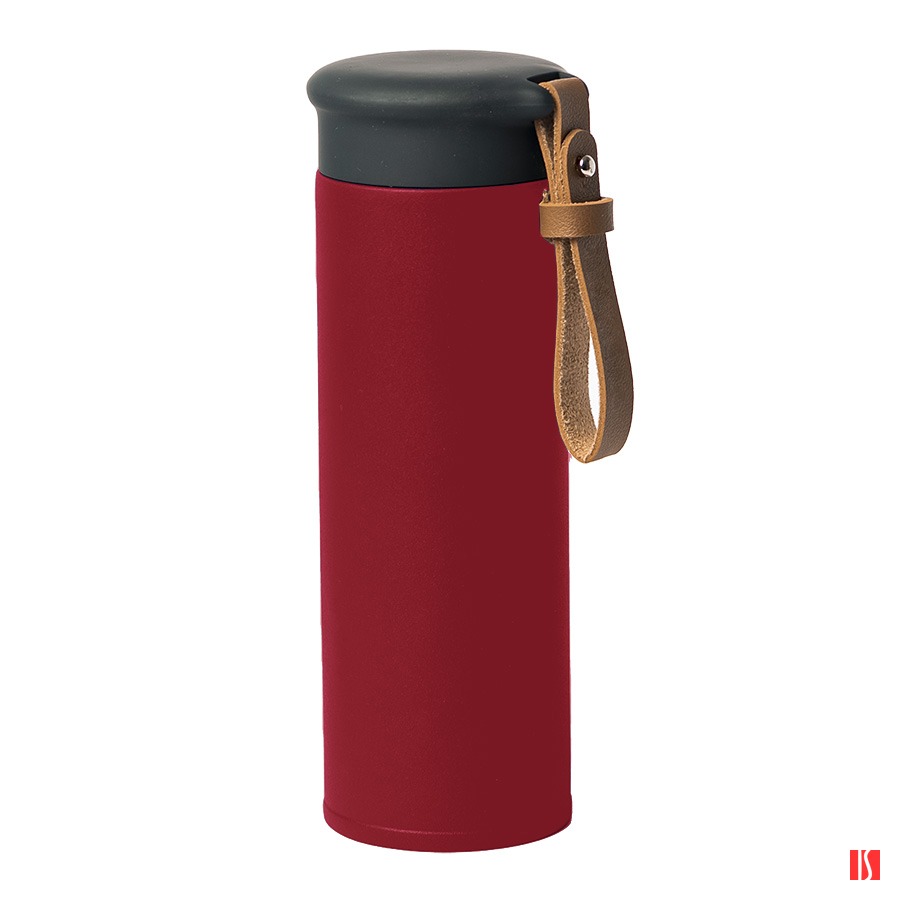 Термос вакуумный STRIPE, красный, нержавеющая сталь, 450 мл