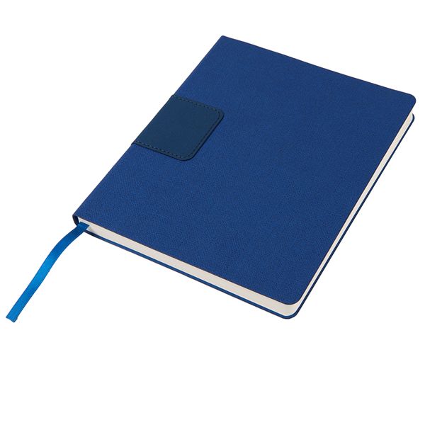 Бизнес-блокнот "Tweedi", 150х180 мм, синий, кремовая бумага, гибкая обложка, в линейку