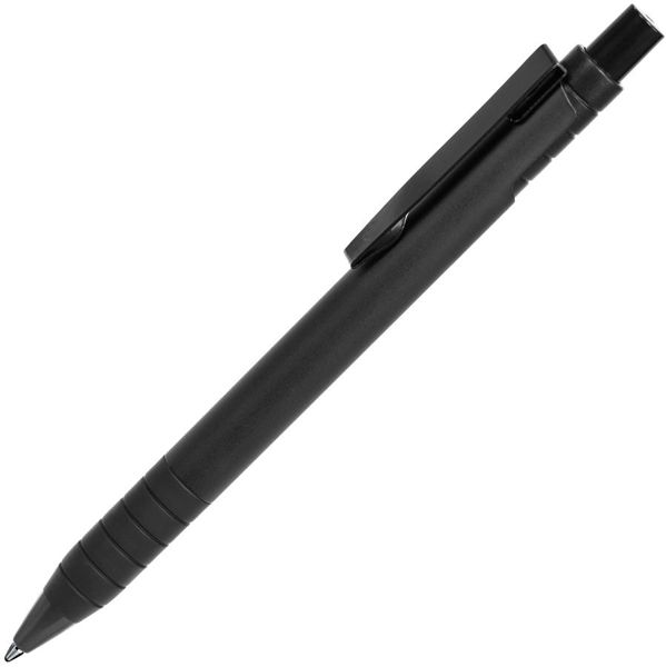 TOWER, ручка шариковая с грипом, черный, металл/прорезиненная поверхность