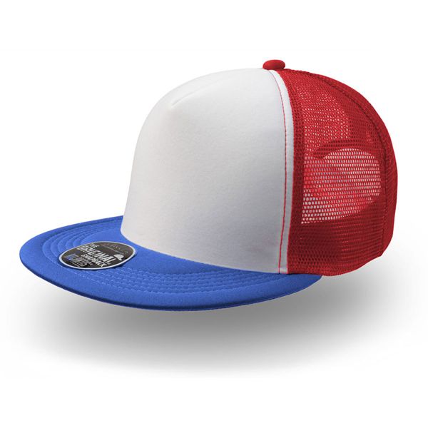 Купить Бейсболка "SNAP 90S", 5 клиньев, пластиковая застежка, синий, белый, красный,100 %полиэстер,80 г/м2 Бейсболка "SNAP 90S", 5 клиньев, пластиковая застежка, синий, белый, красный,100 %полиэстер,80 г/м2