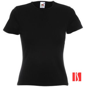 Футболка "Lady-Fit Crew Neck T", черный_L, 95% х/б, 5% эластан, 210 г/м2