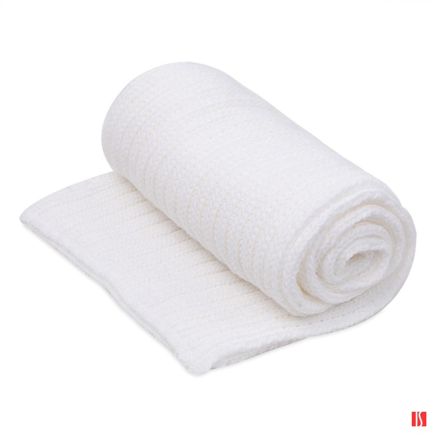 Шарф вязаный НАСВЯЗИ©, белый, 30% шерсть,70% акрил