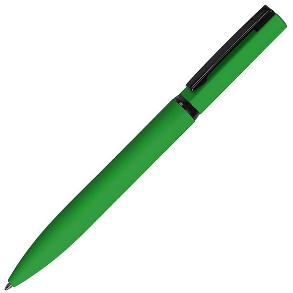 MIRROR BLACK, ручка шариковая, зеленый, металл, софт- покрытие