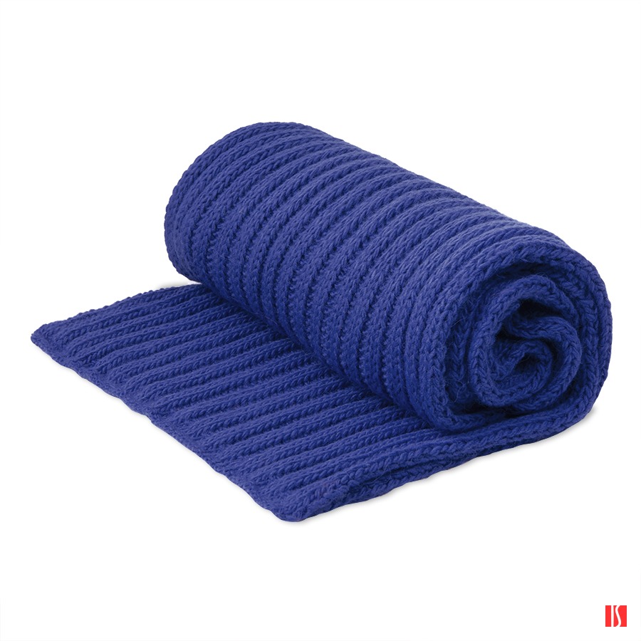 Шарф вязаный НАСВЯЗИ©, тёмно-синий, 30% шерсть,70% акрил