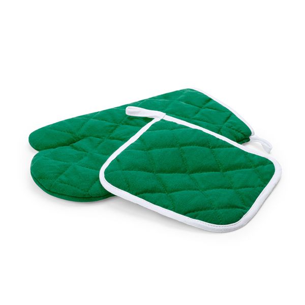 Набор: прихватка и рукавица LESTON, зеленый, полиэстер, хлопок