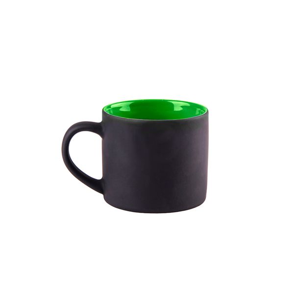 Кружка YASNA с покрытием SOFT-TOUCH, черный с зеленым, 310 мл, фарфор