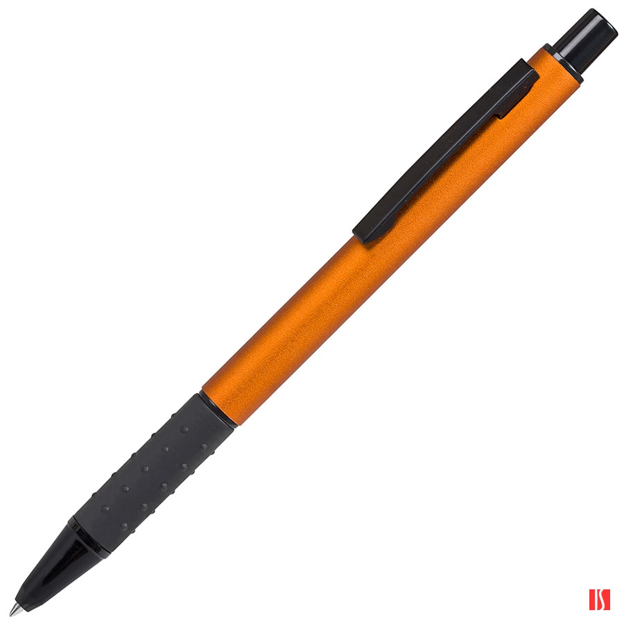 CACTUS, ручка шариковая, оранжевый/черный, алюминий, прорезиненный грип