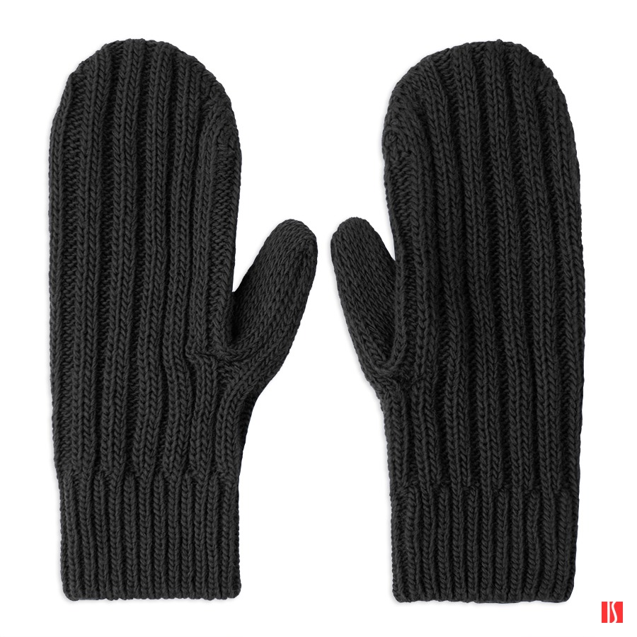 Варежки вязаные НАСВЯЗИ©, черный, 30% шерсть,70% акрил