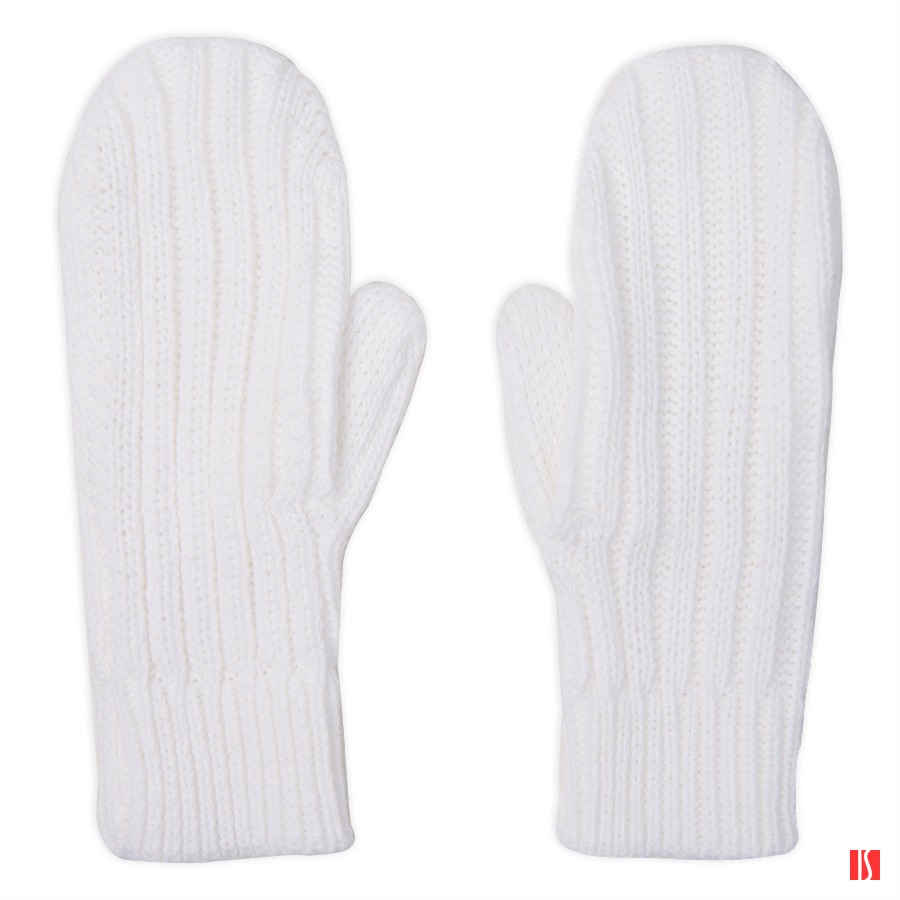 Варежки вязаные НАСВЯЗИ©, белый, 30% шерсть,70% акрил