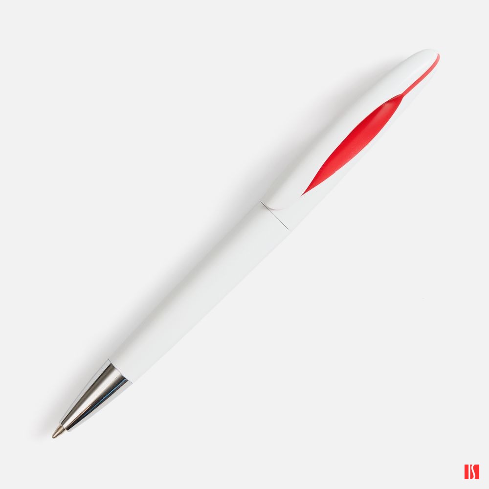 Купить Ручка шариковая Nave, белая с красным Ручка шариковая Nave, белая с красным