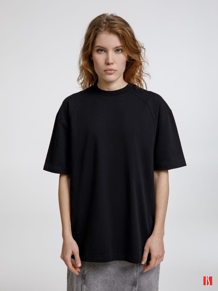 Купить Футболка оверсайз унисекс Sideline, черная Футболка оверсайз унисекс Sideline, черная