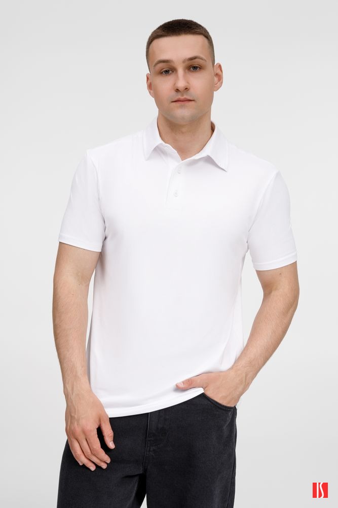 Купить Рубашка поло унисекс Senti, белая Рубашка поло унисекс Senti, белая