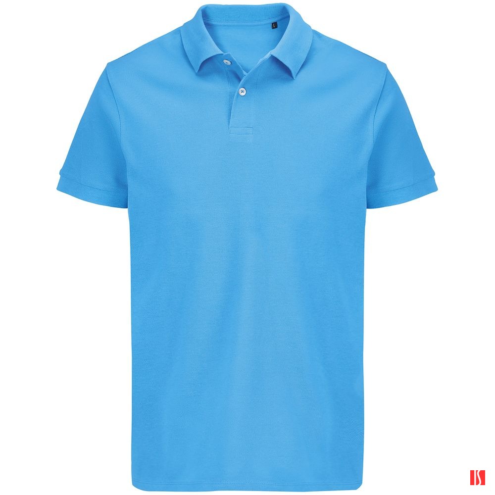 Купить Рубашка поло унисекс Pacific, ярко-бирюзовая Рубашка поло унисекс Pacific, ярко-бирюзовая