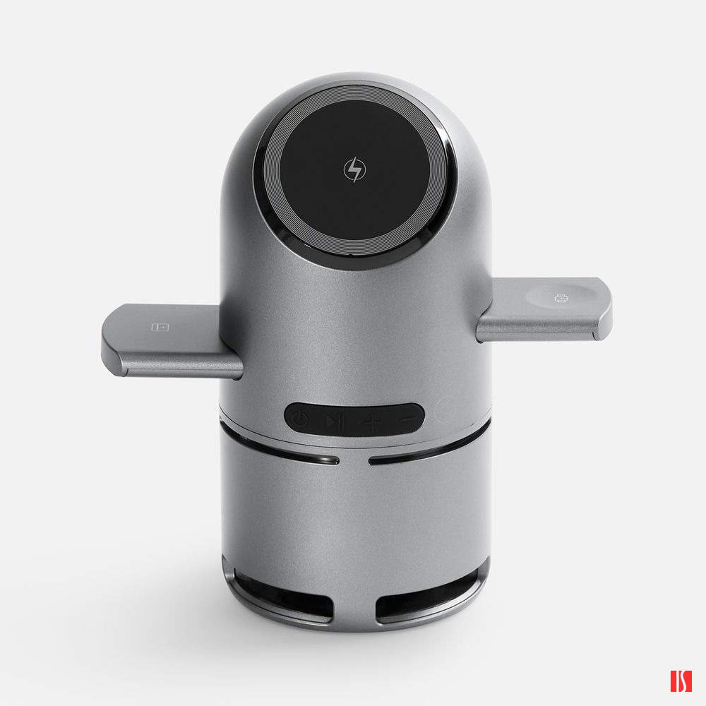 Bluetooth-колонка с беспроводной зарядкой Droid, серая