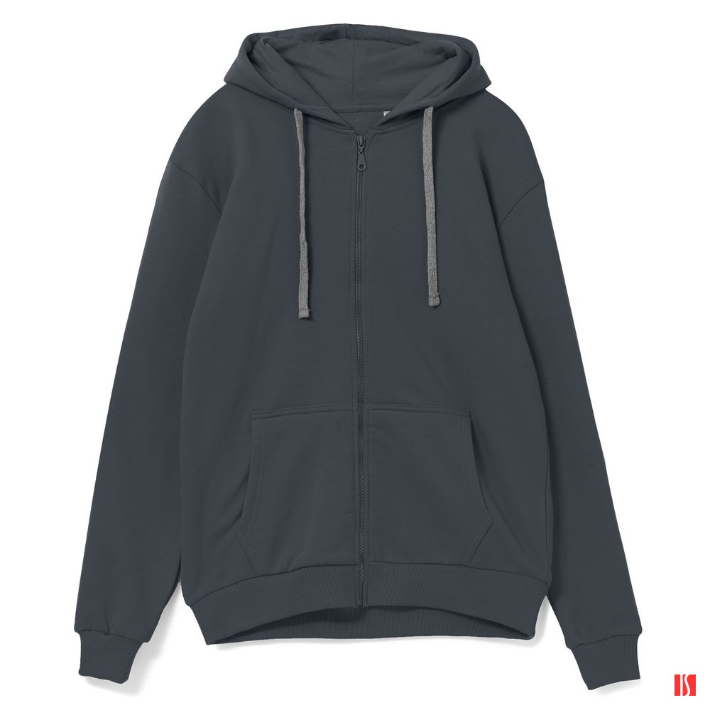 Толстовка на молнии с капюшоном Siverga Heavy, темно-серая (графит)