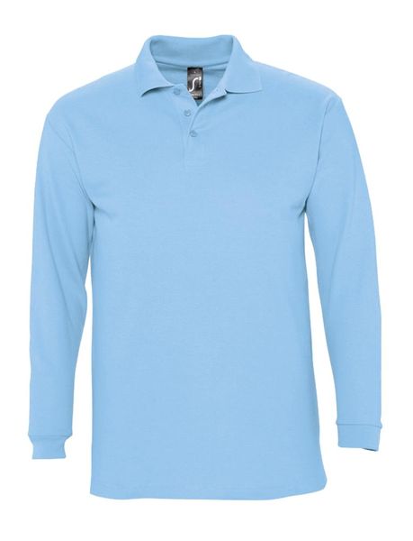 Рубашка поло мужская с длинным рукавом Winter II 210 голубая