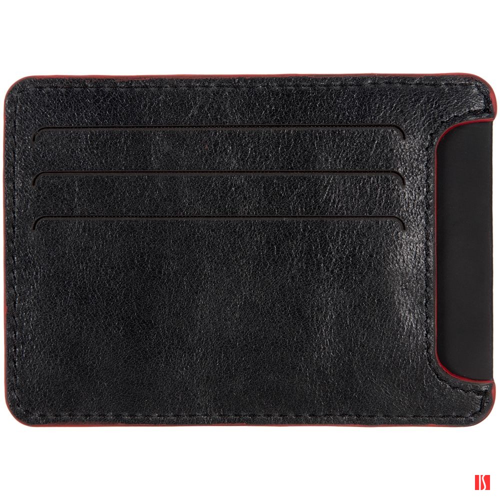 Чехол для карточек Arrival, черный с красным