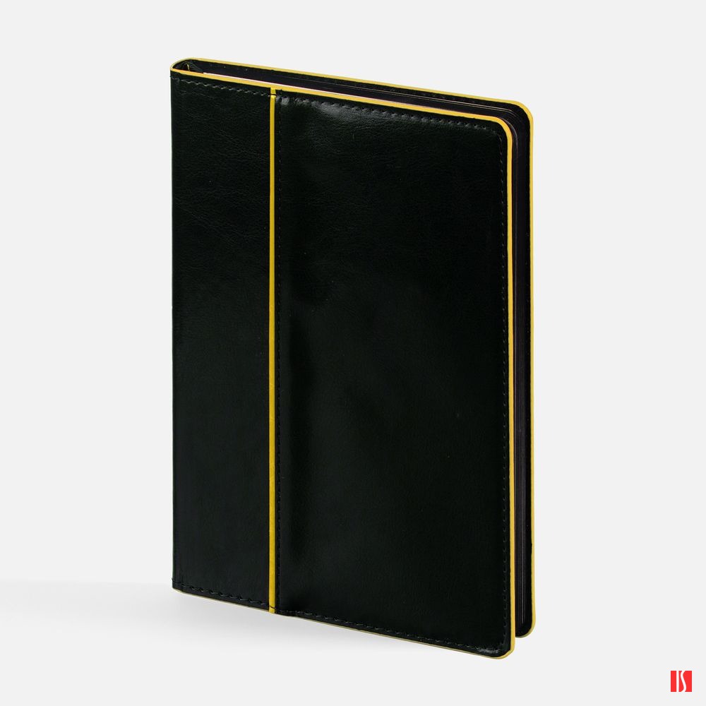 Ежедневник Alanis, недатированный, черный с желтым