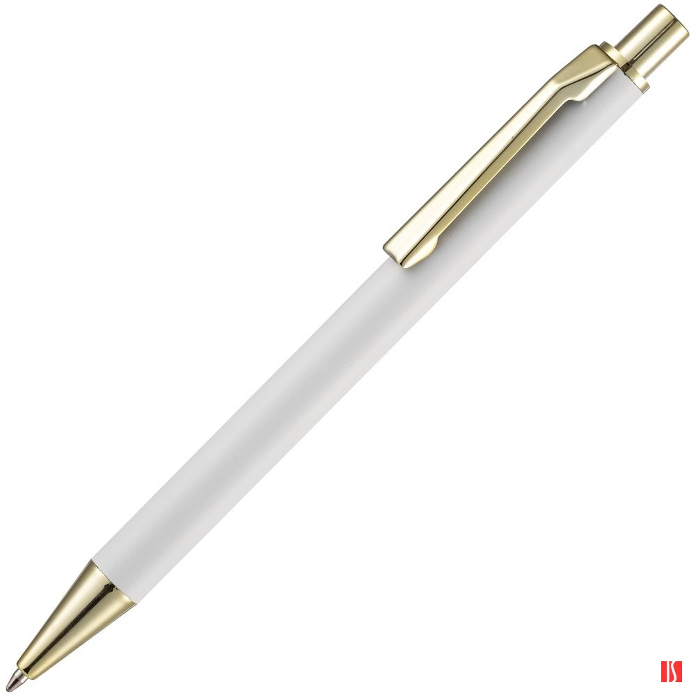 Ручка шариковая Lobby Soft Touch Gold, белая