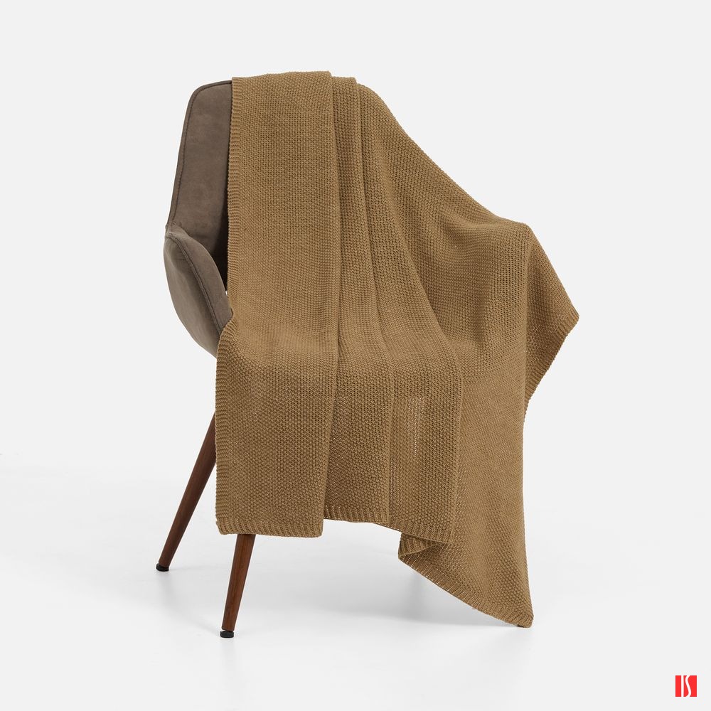 Плед Longview, коричнево-бежевый меланж