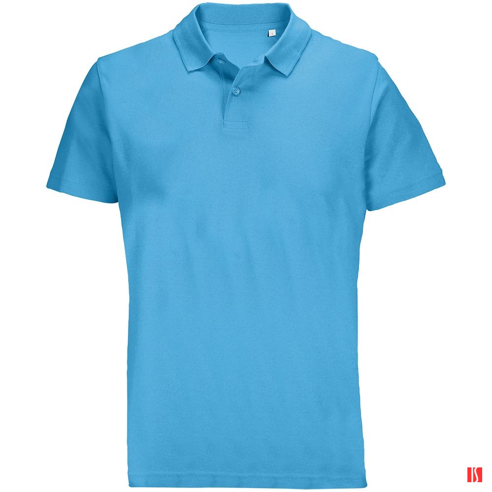 Купить Рубашка поло унисекс Pulse, ярко-бирюзовая Рубашка поло унисекс Pulse, ярко-бирюзовая