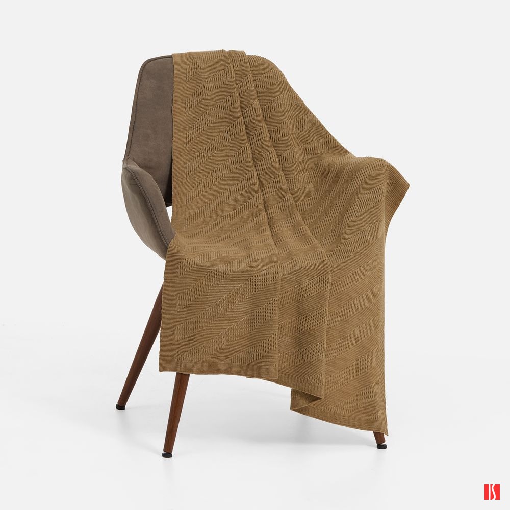 Плед Locus Solus, коричнево-бежевый меланж