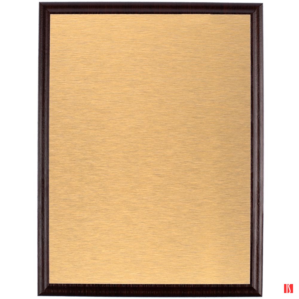 Плакетка Plaque, большая, вишня с золотистой пластиной