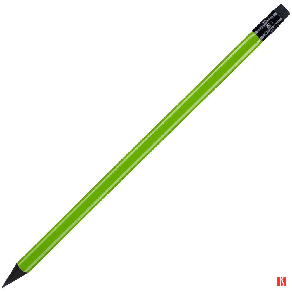 Карандаш простой Triangle Black с ластиком, зеленое яблоко