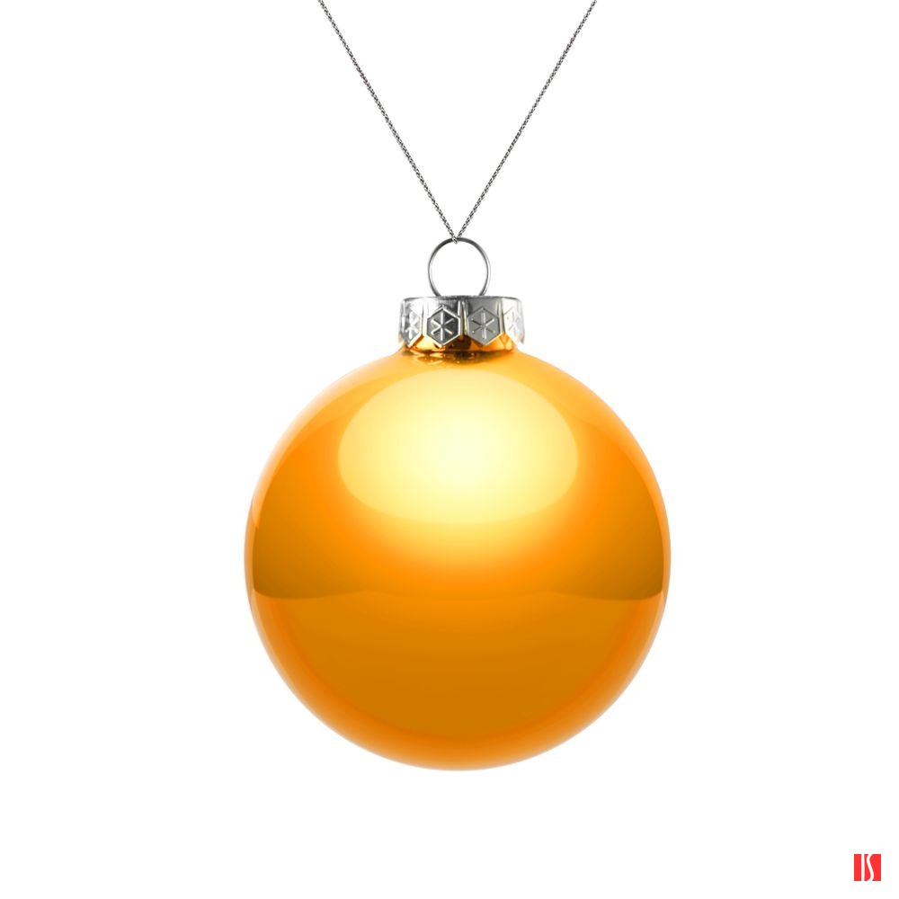 Елочный шар Finery Gloss, 8 см, глянцевый оранжевый