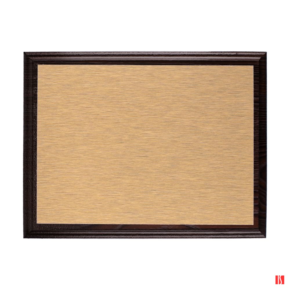 Плакетка Plaque, малая, венге с золотистой пластиной