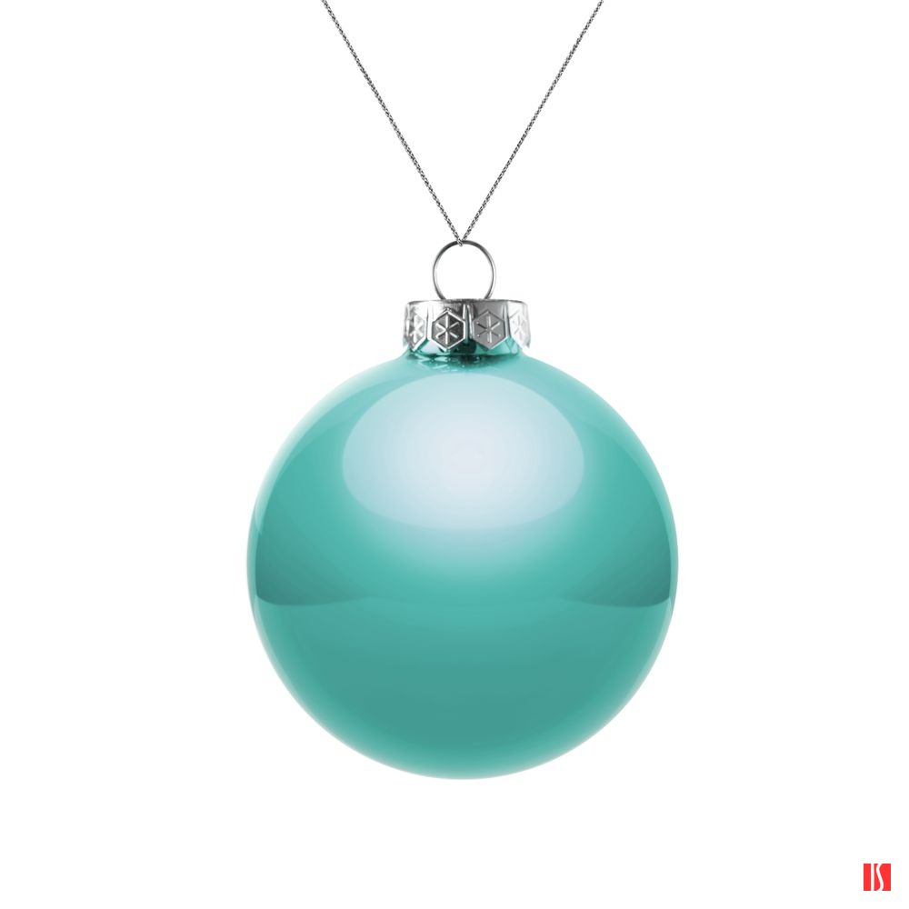 Елочный шар Finery Gloss, 8 см, глянцевый бирюзовый