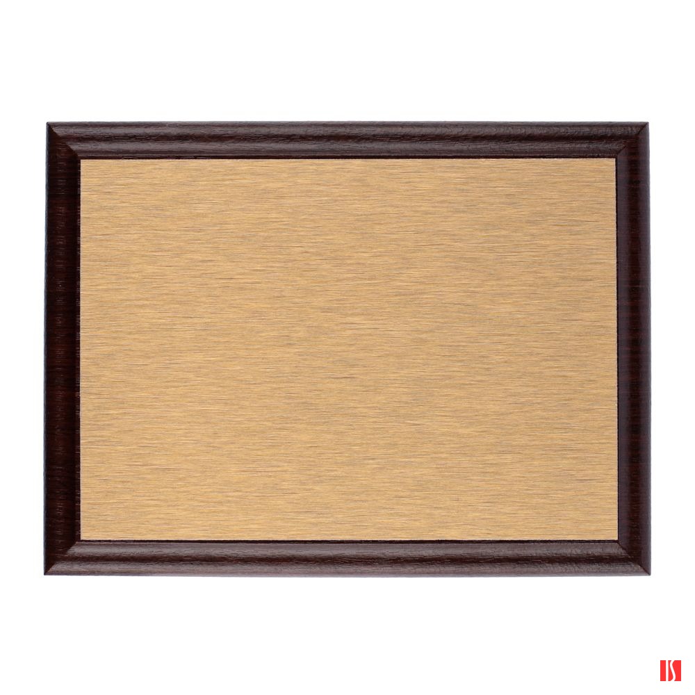 Плакетка Plaque, малая, вишня с золотистой пластиной