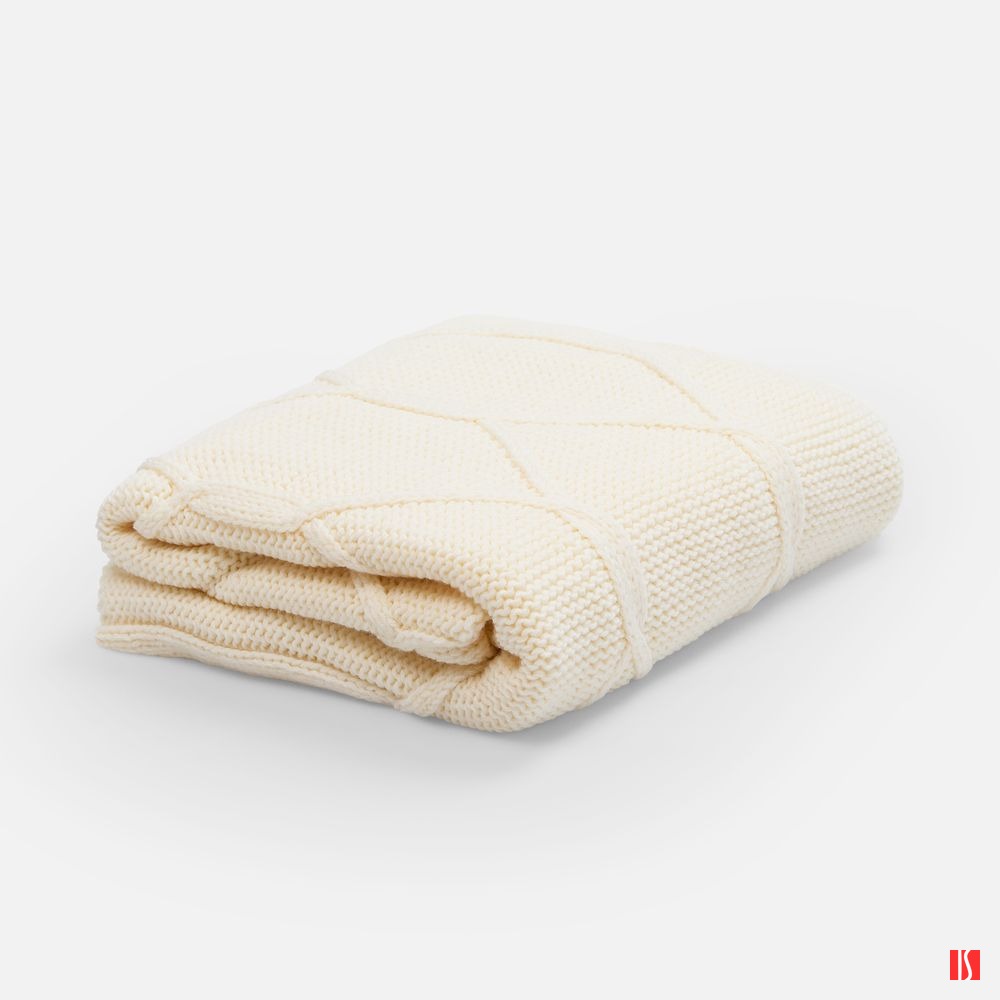 Плед Curve Verve, молочно-белый