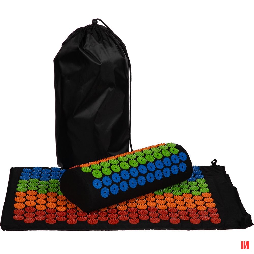 Массажный акупунктурный коврик с валиком Iglu, разноцветный