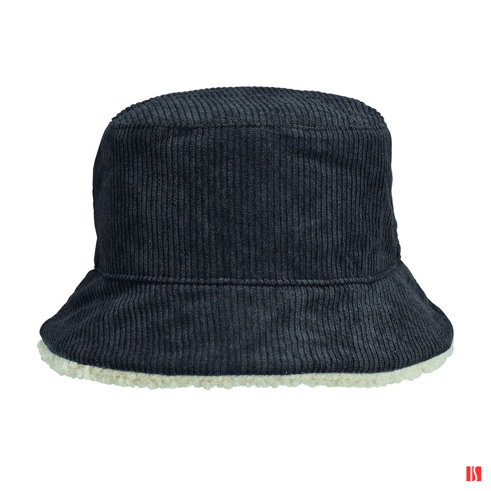 Панама Bucket двусторонняя утепленная, темно-серая с бежевым