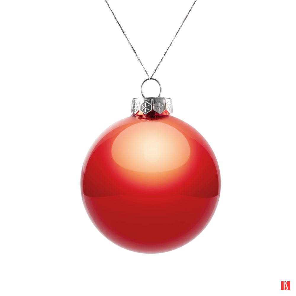 Елочный шар Finery Gloss, 8 см, глянцевый красный