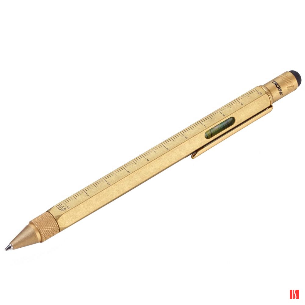 Ручка шариковая Construction, мультиинструмент, золотистая