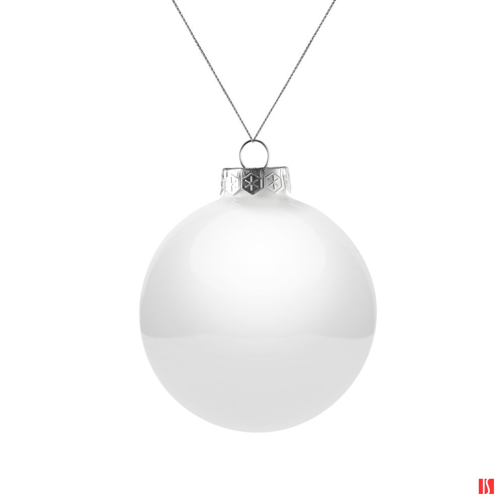 Елочный шар Finery Gloss, 8 см, глянцевый белый