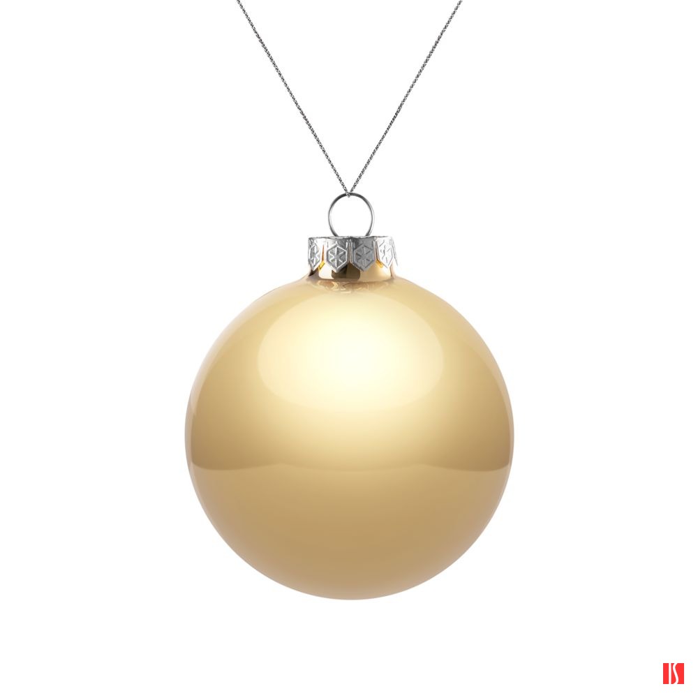 Елочный шар Finery Gloss, 8 см, глянцевый золотистый