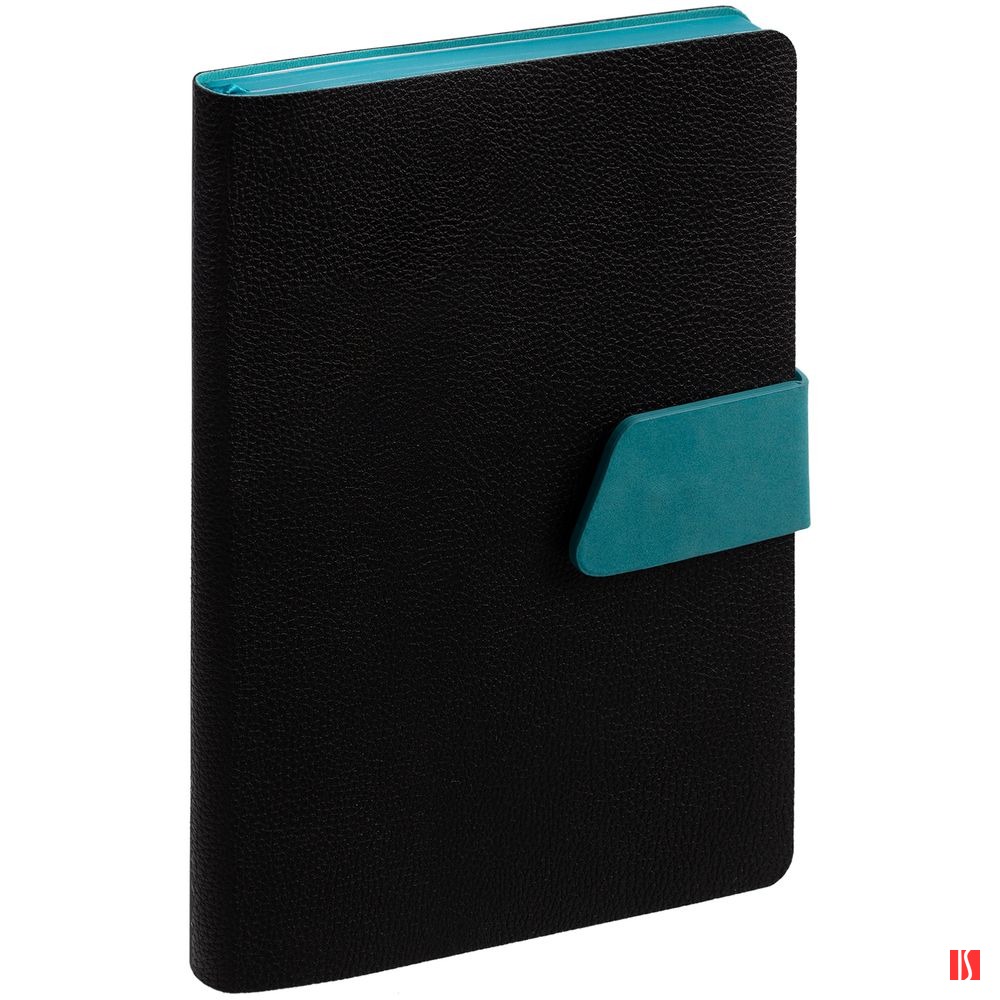 Ежедневник Boom, недатированный, черный с бирюзовым