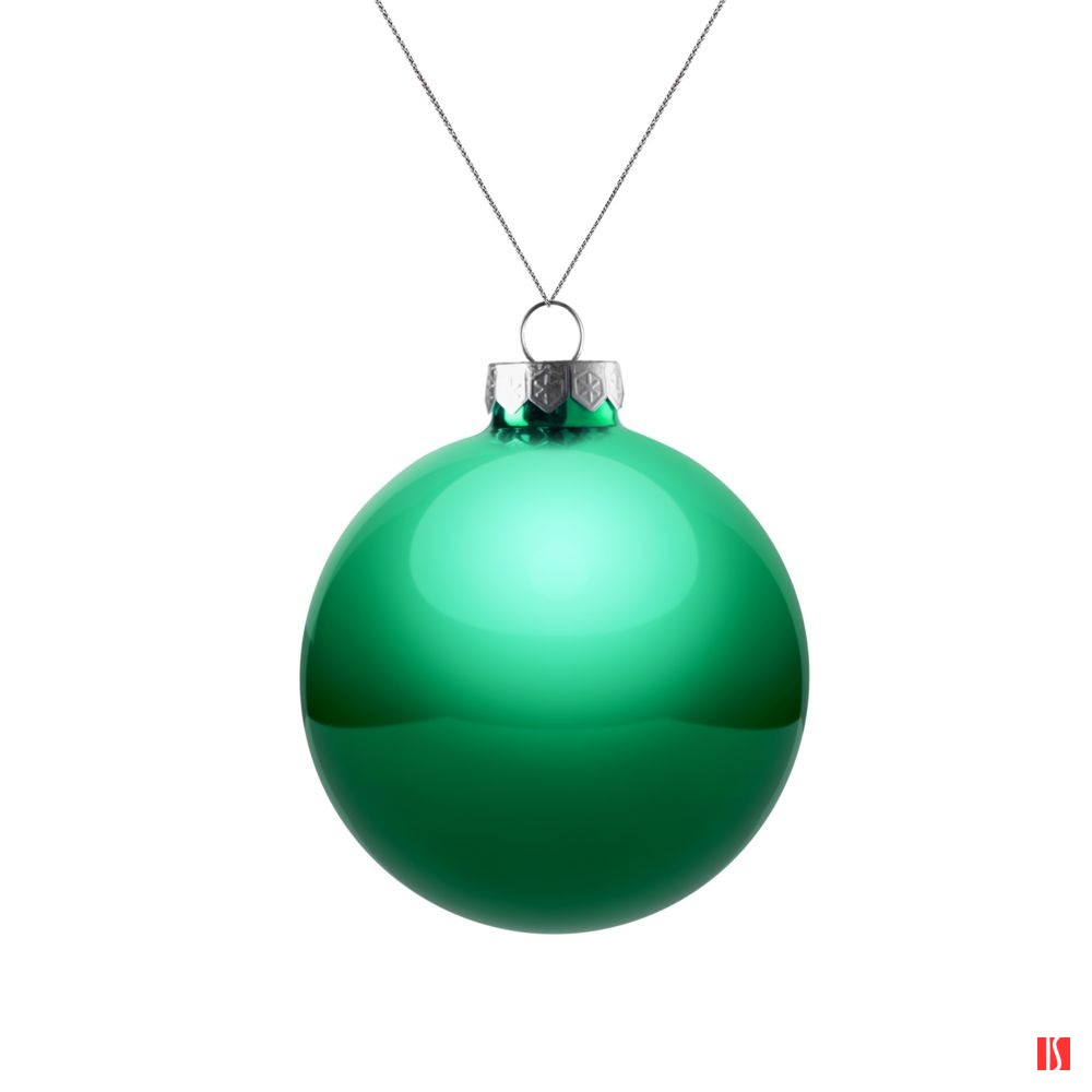 Елочный шар Finery Gloss, 8 см, глянцевый зеленый