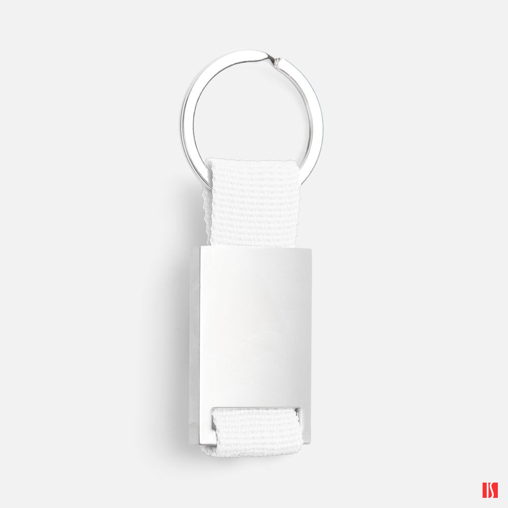 Брелок Inlet с тканевой вставкой, белый